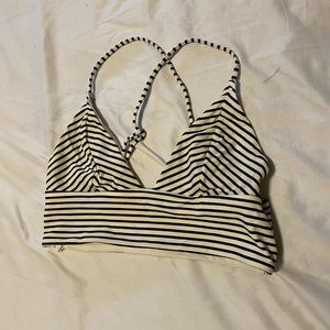 Striped Low Cut Bikini Top